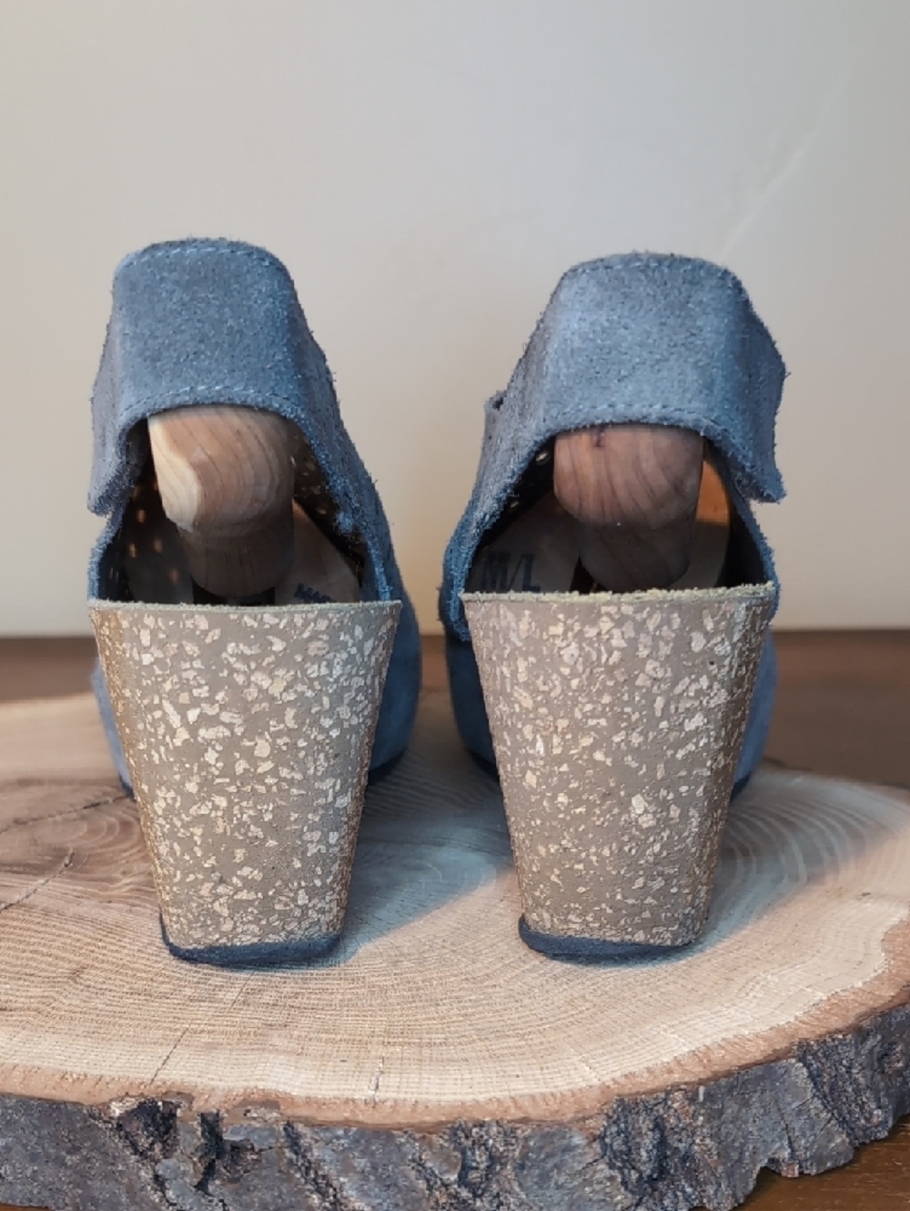 Wedge Slingback Sandals in Gray Slate Blue - Picture 4 of 12